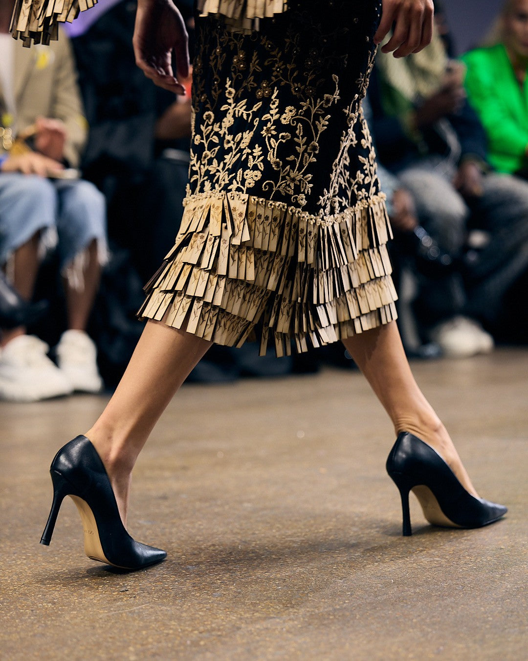 Wood Fringe Cape Dress