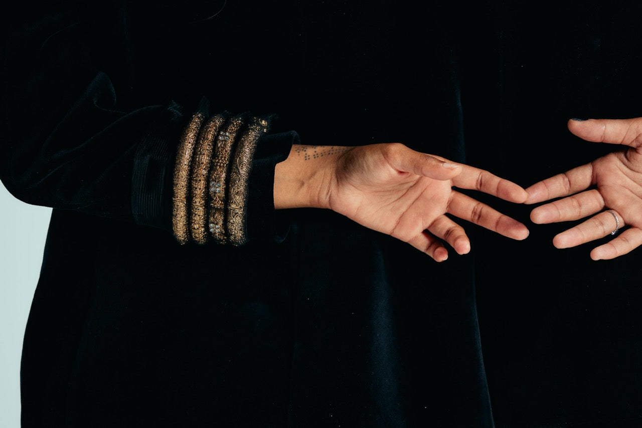 Velvet Jacket with Bangle Inserts