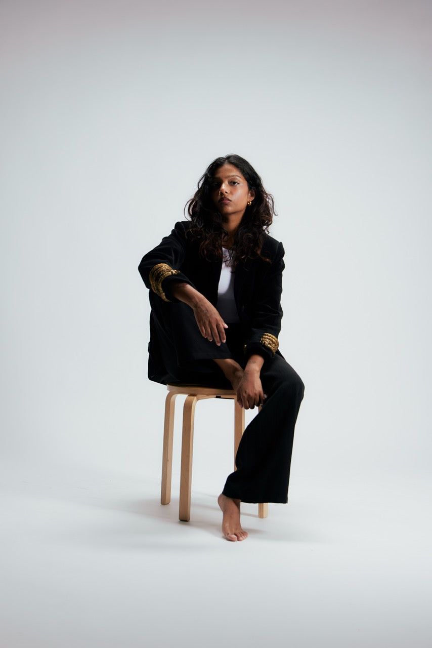 Velvet Jacket with Bangle Inserts